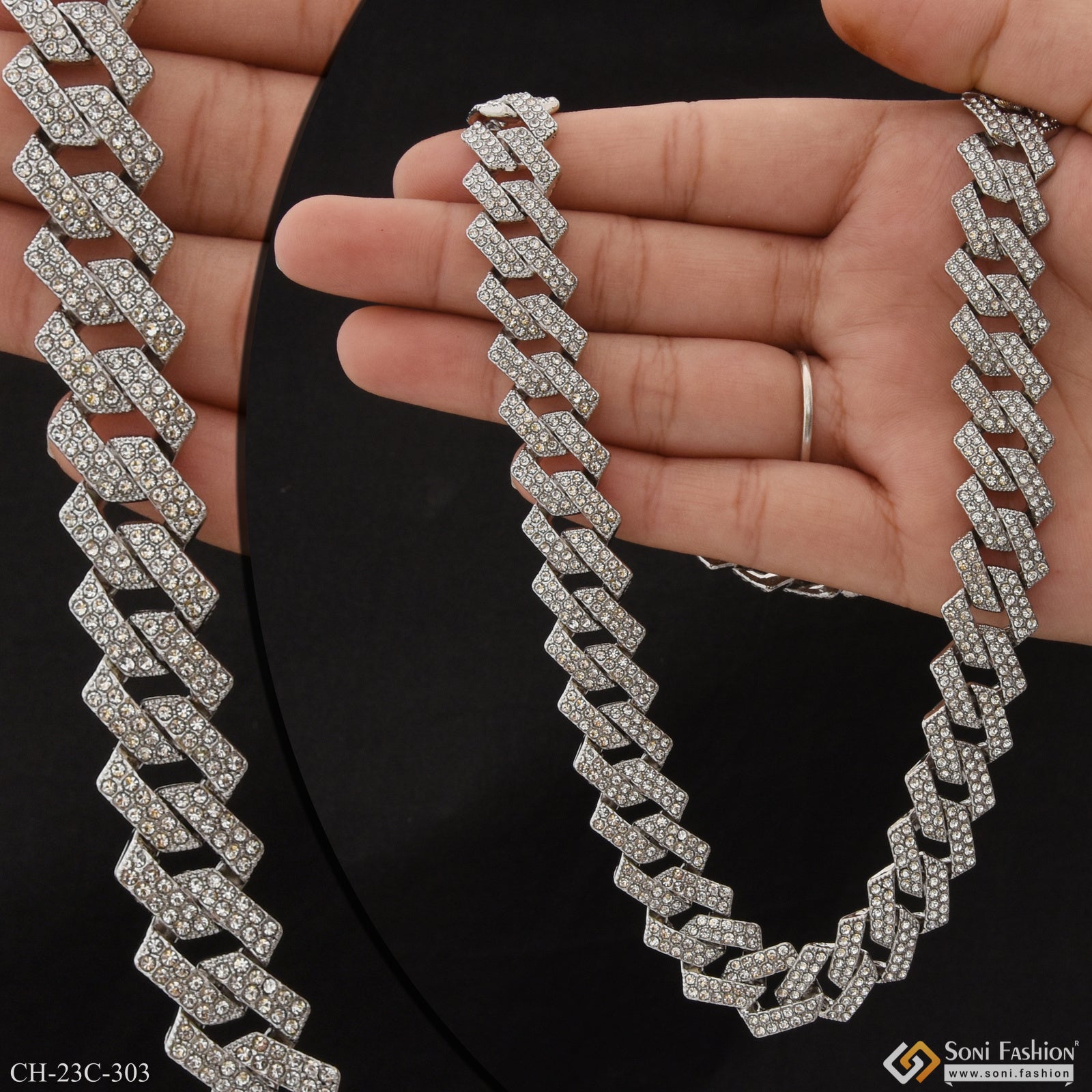 Glamorous Design with Diamond Fancy Design High-Quality Chain for Men - Style C303