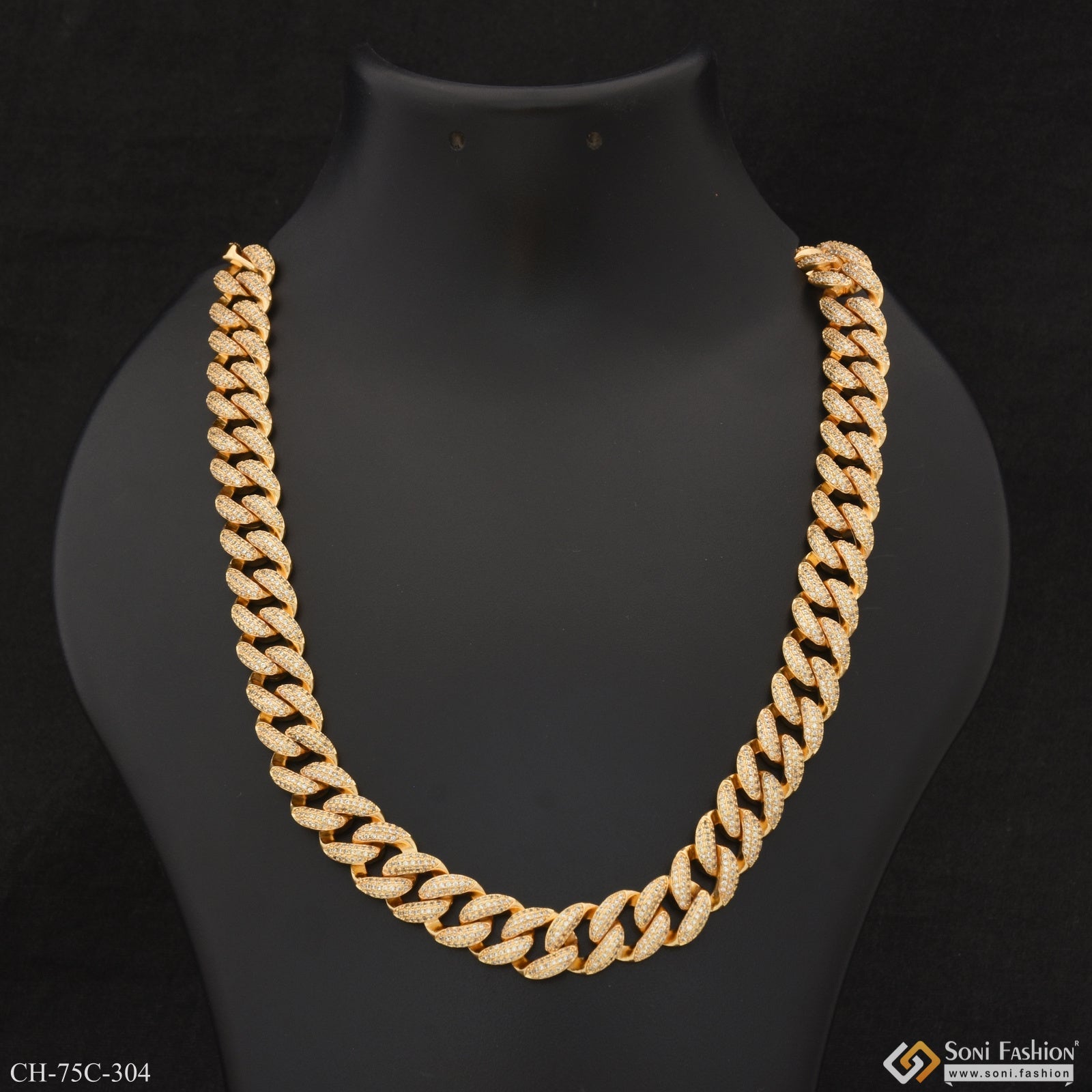 Glittering Design with Diamond Fancy Design High-Quality Chain for Men - Style C304