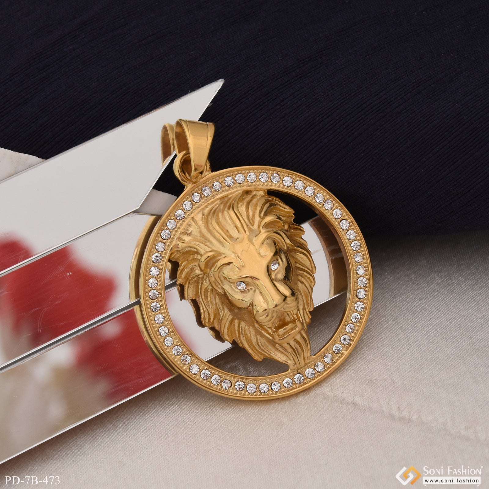 Lion with Diamond Superior Quality High-Class Design Pendant for Men - Style B473